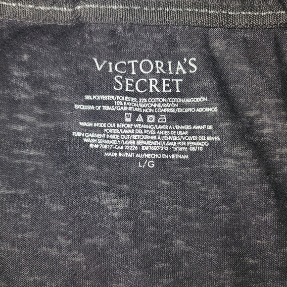 Women's VS Victoria's Secret Gray Sequin Glitter Shirt Size Large - Picture 3 of 3